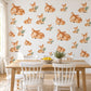 Deer Wall Stickers, Baby Fawn Woodland Nursery Decor, Sleeping Deer Wall Decals, Caramel Sage Neutral Kids Room Peel and Stick Wall Art