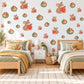 Mouse Wall Stickers, Field Mouse and Apple Nursery Decor, Cute Mice Woodland Wall Decals, Red Sage Neutral Kids Room Peel and Stick Art