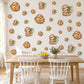 Sloth Wall Stickers, Cute Sloth Jungle Nursery Decor, Sloths with Mangoes Wall Decals, Brown Green Tropical Kids Room Peel and Stick Art