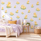 Duckling Wall Stickers, Baby Duck Nursery Decor, Ducks on Lily Pads Wall Decals, Yellow Green Gender Neutral Kids Peel and Stick Wall Art