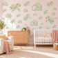 Sea Turtle Wall Stickers, Rainbow Turtle Nursery Decor, Cute Ocean Turtle Wall Decals, Pastel Mint Kids Room Peel and Stick Wall Art