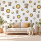 Castle Wall Stickers, Knight Shield Nursery Decor, Sun Shield and Castle Tower Wall Decals, Blue Gold Boys Room Peel and Stick Wall Art