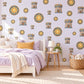 Castle Wall Stickers, Knight Shield Nursery Decor, Sun Shield and Castle Tower Wall Decals, Blue Gold Boys Room Peel and Stick Wall Art