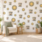 Castle Wall Stickers, Knight Shield Nursery Decor, Sun Shield and Castle Tower Wall Decals, Blue Gold Boys Room Peel and Stick Wall Art