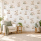 Goat Wall Stickers, Baby Mountain Goat Nursery Decor, Cute Farm Animal Wall Decals, Cream Sage Neutral Kids Room Peel and Stick Wall Art