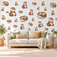 Otter Wall Stickers, Baby Otter Nursery Decor, Sleepy Otters and Pebbles Wall Decals, Brown Neutral River Animal Kids Peel and Stick Art