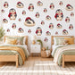 Penguin Wall Stickers, Christmas Penguin Nursery Decor, Hot Cocoa Penguins Wall Decals, Red Grey Winter Kids Room Peel and Stick Wall Art