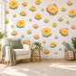 Calendula Wall Stickers, Yellow Flower Nursery Decor, Sunny Calendula Blooms Wall Decals, Golden Apricot Green Floral Peel and Stick Art
