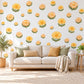 Calendula Wall Stickers, Yellow Flower Nursery Decor, Sunny Calendula Blooms Wall Decals, Golden Apricot Green Floral Peel and Stick Art