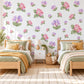 Sweet Pea Wall Stickers, Floral Nursery Decor, Lilac Pink Flower Wall Decals, Girls Bedroom Botanical Peel and Stick Wall Art