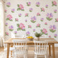Sweet Pea Wall Stickers, Floral Nursery Decor, Lilac Pink Flower Wall Decals, Girls Bedroom Botanical Peel and Stick Wall Art