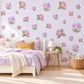 Sweet Pea Wall Stickers, Floral Nursery Decor, Lilac Pink Flower Wall Decals, Girls Bedroom Botanical Peel and Stick Wall Art