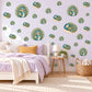 Peacock Wall Stickers, Baby Peacock Nursery Decor, Teal Bird Wall Decals, Emerald Green Gold Kids Room Peel and Stick Wall Art