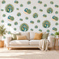 Peacock Wall Stickers, Baby Peacock Nursery Decor, Teal Bird Wall Decals, Emerald Green Gold Kids Room Peel and Stick Wall Art