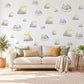 Budgie Wall Stickers, Baby Bird Nursery Decor, Budgerigar Wall Decals, Lemon Powder Blue Sage Kids Room Peel and Stick Wall Art