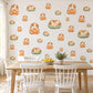 Guinea Pig Wall Stickers, Pumpkin Nursery Decor, Baby Animal Wall Decals, Ginger Cream Sage Autumn Kids Room Peel and Stick Wall Art