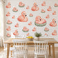 Flamingo Wall Stickers, Baby Flamingo Nursery Decor, Pink Bird Wall Decals, Blush Coral Sage Girls Room Peel and Stick Wall Art