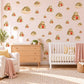 Tortoise Wall Stickers, Baby Tortoise Nursery Decor, Strawberry Wall Decals, Olive Red Cream Kids Room Animal Peel and Stick Wall Art