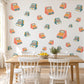 Cash Register Wall Stickers, Toy Shop Playroom Decor, Retro Till Wall Decals, Coral Teal Mustard Kids Room Peel and Stick Wall Art