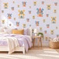 Windmill Wall Stickers, Toy Windmill Nursery Decor, Storybook Windmill Wall Decals, Yellow Blue Coral Kids Room Peel and Stick Wall Art