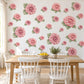Dahlia Wall Stickers, Floral Nursery Decor, Mauve Flower Wall Decals, Dusty Rose Sage Girls Kids Room Peel and Stick Wall Art