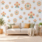 Ferris Wheel Wall Stickers, Funfair Nursery Decor, Toy Carnival Wall Decals, Teal Coral Circus Kids Room Peel and Stick Wall Art