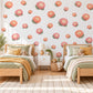 Ranunculus Wall Stickers, Apricot Flower Nursery Decor, Floral Wall Decals, Dusty Rose Sage Girls Kids Room Peel and Stick Wall Art