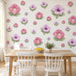 Petunia Wall Stickers, Pink Lavender Flower Nursery Decor, Floral Wall Decals, Sage Cottage Girls Room Peel and Stick Wall Art