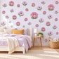 Petunia Wall Stickers, Pink Lavender Flower Nursery Decor, Floral Wall Decals, Sage Cottage Girls Room Peel and Stick Wall Art