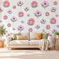 Petunia Wall Stickers, Pink Lavender Flower Nursery Decor, Floral Wall Decals, Sage Cottage Girls Room Peel and Stick Wall Art