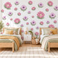 Petunia Wall Stickers, Pink Lavender Flower Nursery Decor, Floral Wall Decals, Sage Cottage Girls Room Peel and Stick Wall Art