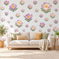 Crocus Wall Stickers, Spring Flower Nursery Decor, Mauve Floral Wall Decals, Saffron Sage Cottage Girls Room Peel and Stick Wall Art