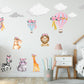 Safari Animal Wall Sticker Boho Nursery Decor Hot Air Animal Nursery Wall Sticker