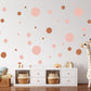 Pink and Brown Rustic Spots Wall Stickers, Nursery Wall Stickers, Kid's Room Wall Stickers, Removable Stickers Wall, Boho Nursery Wall Decor