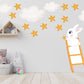 Extra Large Bunny on Ladder and Stars, Kid's Bedroom Reusable Nursery Wall Stickers