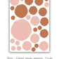 Pink and Brown Rustic Spots Wall Stickers, Nursery Wall Stickers, Kid's Room Wall Stickers, Removable Stickers Wall, Boho Nursery Wall Decor