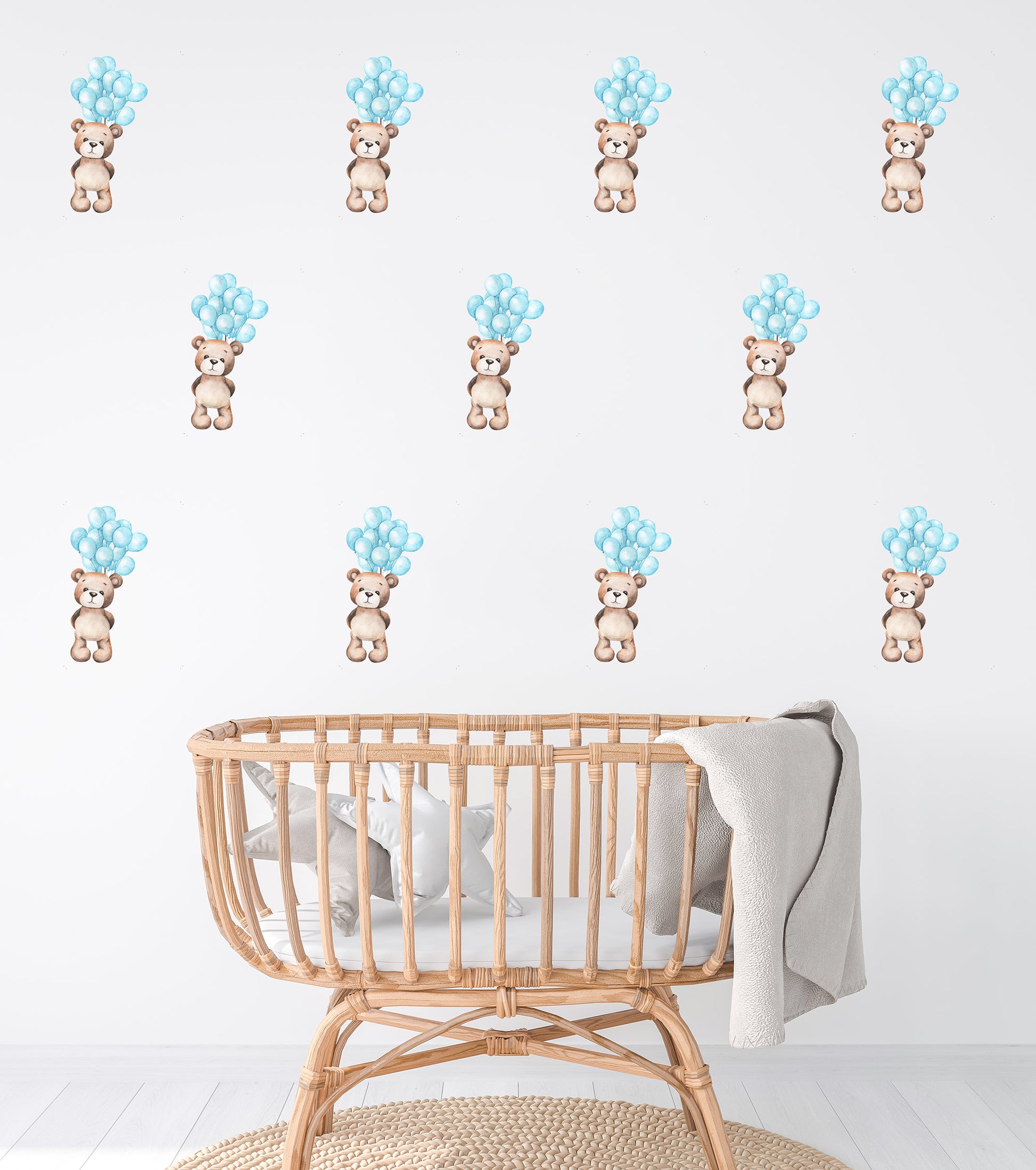 Teddy Bear Air Balloon Wall Sticker Nursery Wall Sticker Teddy Bear Wall Decal Nursery Wall Decal Teddy Bear Wall Sticker Cute Nursery Decor