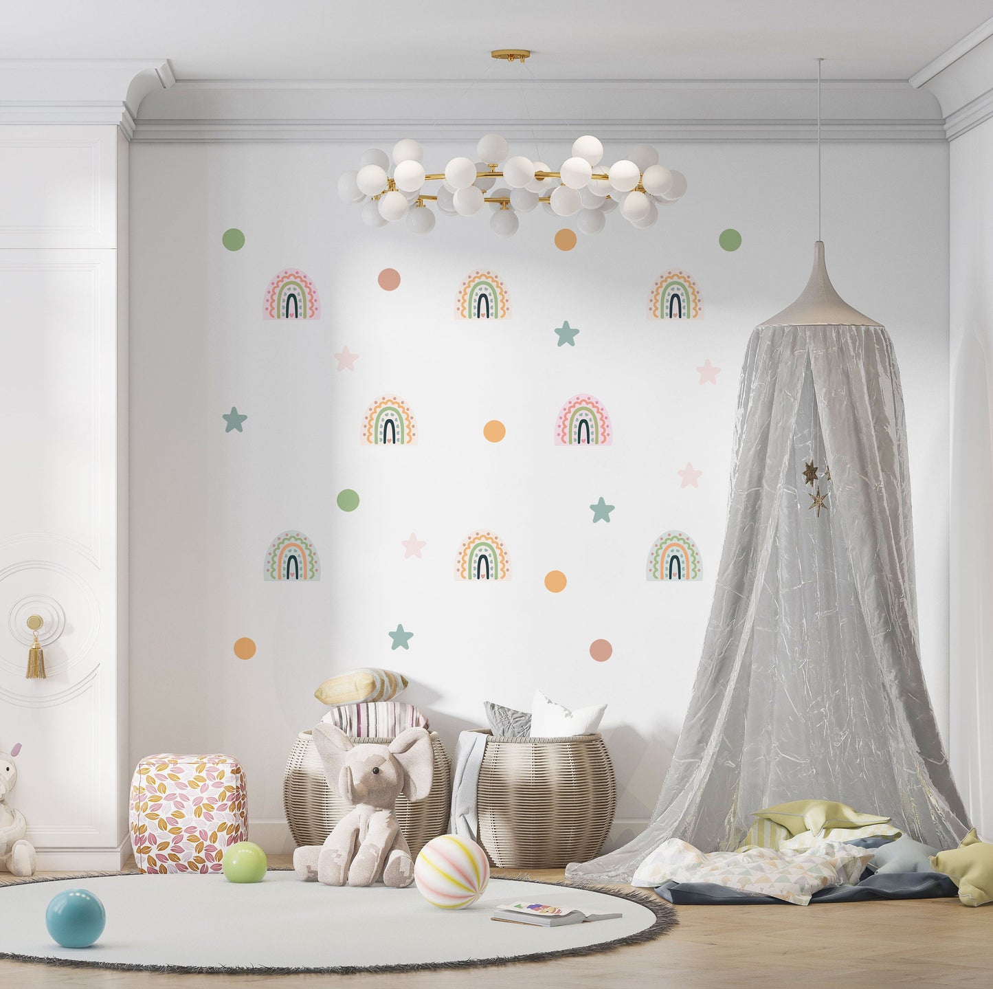 Pastel Rainbow Wall Stickers Rainbow Decal Children Room