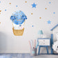 Blue Hot Air Balloon Wall Sticker Sleeping