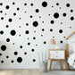 Black Rustic Spots Wall Stickers, Nursery Wall Stickers, Black Polka Dot Wall Stickers, Removable Stickers Wall, Boho Nursery Wall Decor