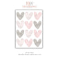 Pink Grey Watercolour Heart Wall Sticker Nursery Wall Sticker Girl Wall Sticker kid Room Nursery Wall Decal Girl Wallpaper Sticker Pink Girl