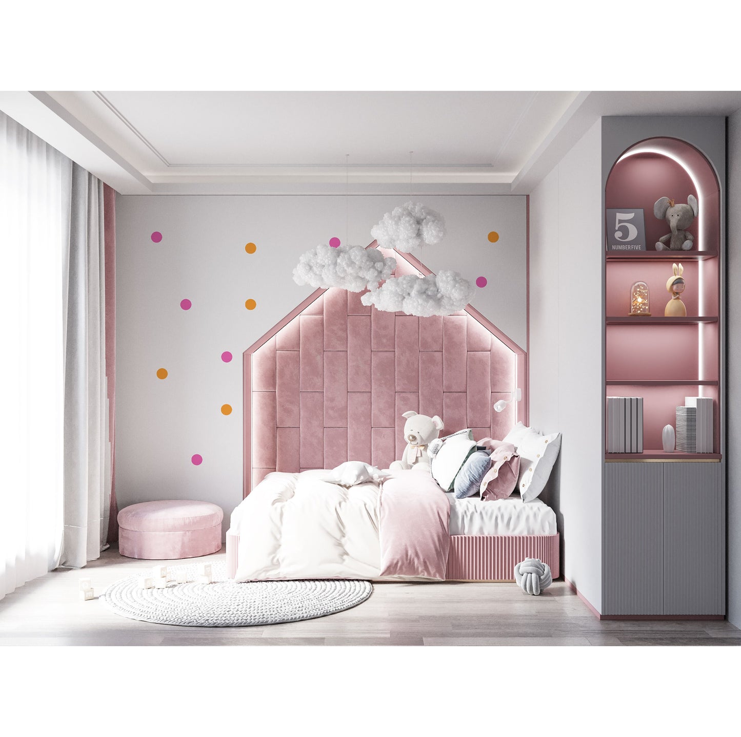 Pink and Orange Spots Wall Stickers