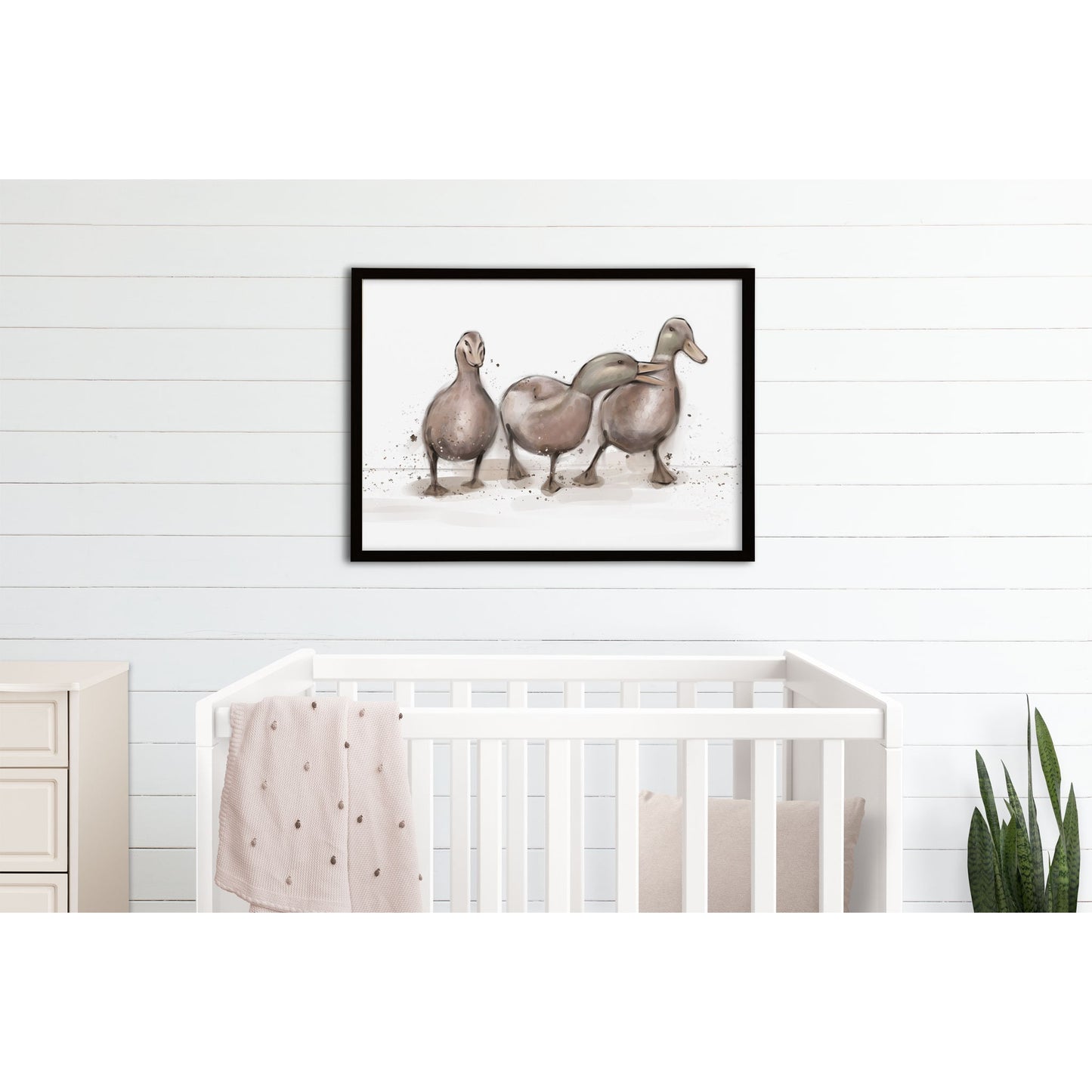 Watercolour Ducklings Print Unframed Nursery Wall Art Quirky Duck Bedroom Decor Adorable Illustration Childs Bedroom Decor Ducklings Theme
