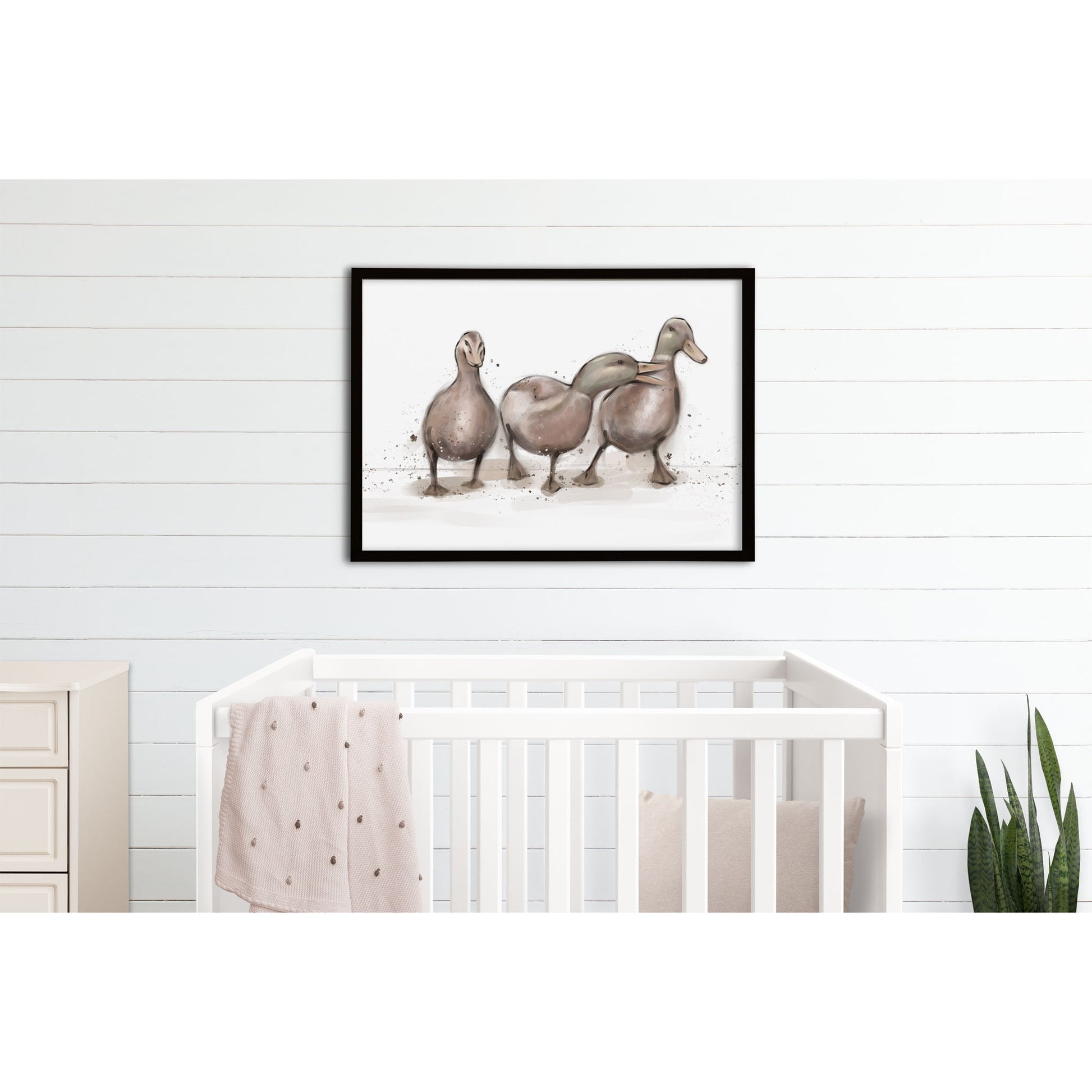 Watercolour Ducklings Print Unframed Nursery Wall Art Quirky Duck Bedroom Decor Adorable Illustration Childs Bedroom Decor Ducklings Theme