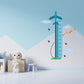 Large Blue Plane Hight Chart Wall Sticker Children's Measuring Sticker Wall Growth Chart Sticker Height Chart For Babies Large Decal
