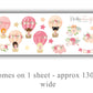 Pink Hot Air Balloon Wall Stickers Girls Hot Air Balloon Wall Decal Girl Nursery Wall Sticker Girls Bedroom Wall Sticker Girls Balloon Decal