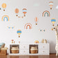 Hot Air Balloon Wall Stickers, Kids Decor, Nursery Wall Sticker Ideas, Girls And Boys Bedroom Wallpaper, Removable Stickers Idea