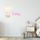 Personalised Name Hot Air Balloon Wall Sticker Kids Bedroom Girls Decor Nursery Wallpaper Idea Children Bunny Rabbit Cute Animal Toddler