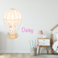 Personalised Name Hot Air Balloon Wall Sticker Kids Bedroom Girls Decor Nursery Wallpaper Idea Children Bunny Rabbit Cute Animal Toddler