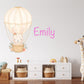 Personalised Name Hot Air Balloon Wall Sticker Kids Bedroom Girls Decor Nursery Wallpaper Idea Children Bunny Rabbit Cute Animal Toddler